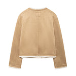 Double sided jacket with gold button decoration