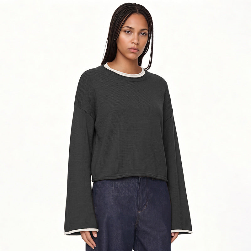 Women's loose round neck sweater