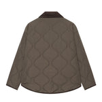 Versatile loose pocket contrasting collar cotton jacket for women