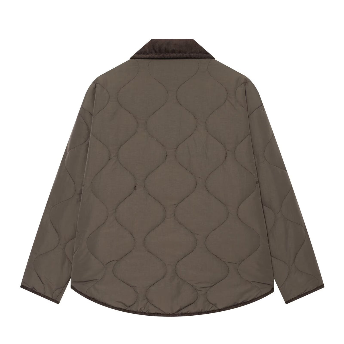 Versatile loose pocket contrasting collar cotton jacket for women