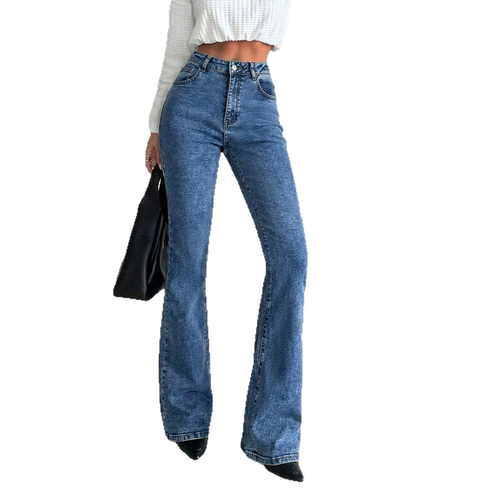 Women's Summer Elegant Flared Versatile Jeans, Slimming Fashion Long Pants