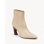 Botines para mujer con punta fina, tacón alto ancho y cremallera lateral
