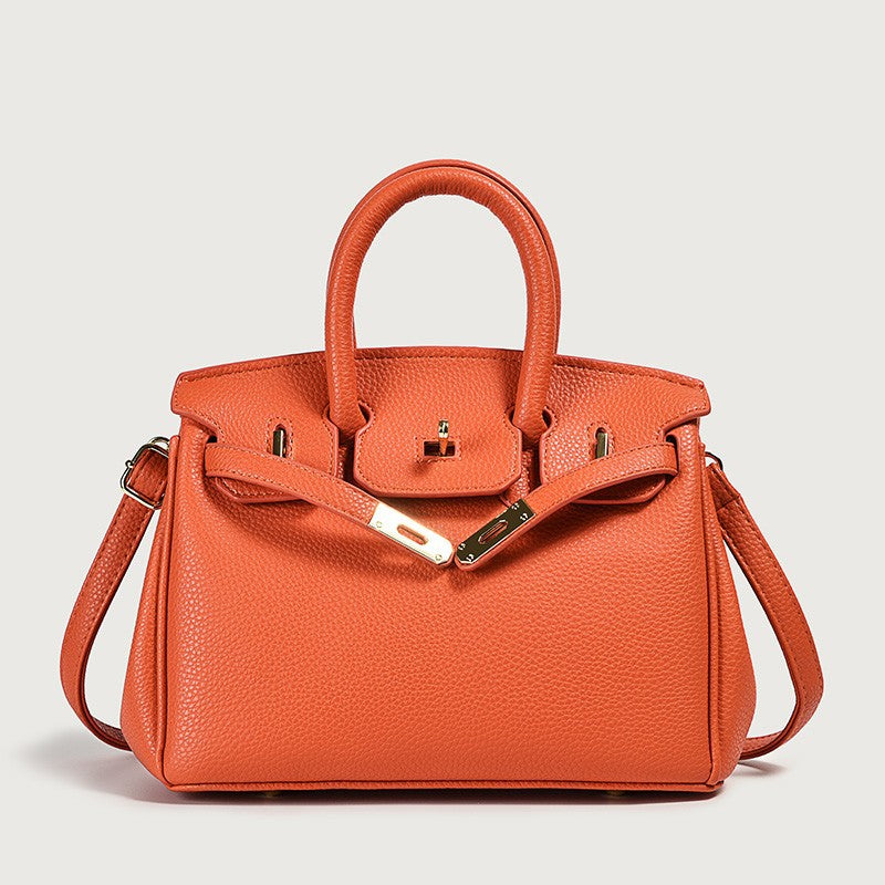 Bolso de mano clásico de piel sintética para mujer con asa superior