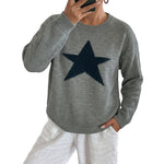 Loose five pointed star pullover sweater