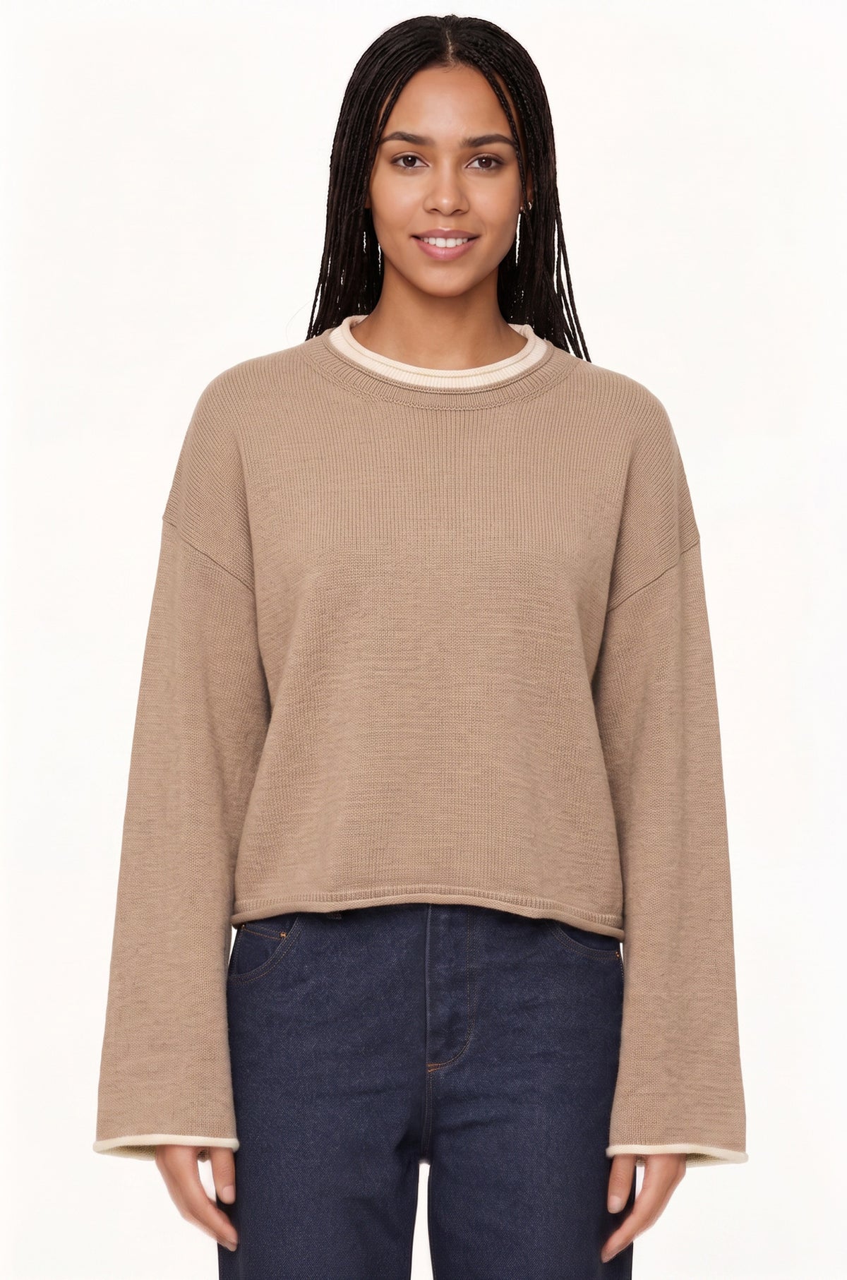 Women's loose round neck sweater