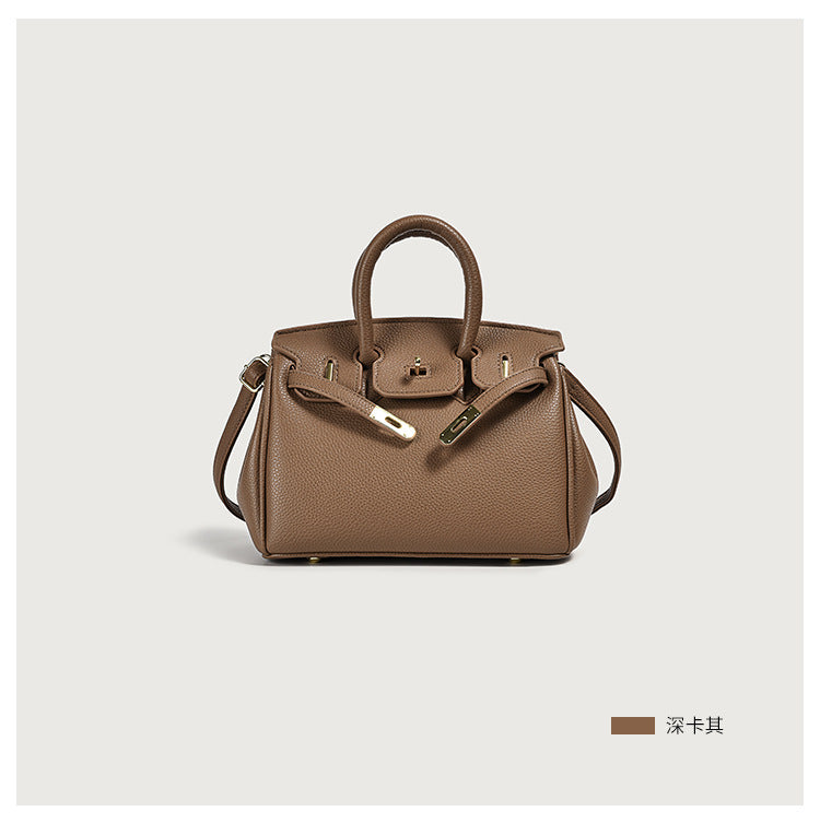Bolso de mano clásico de piel sintética para mujer con asa superior