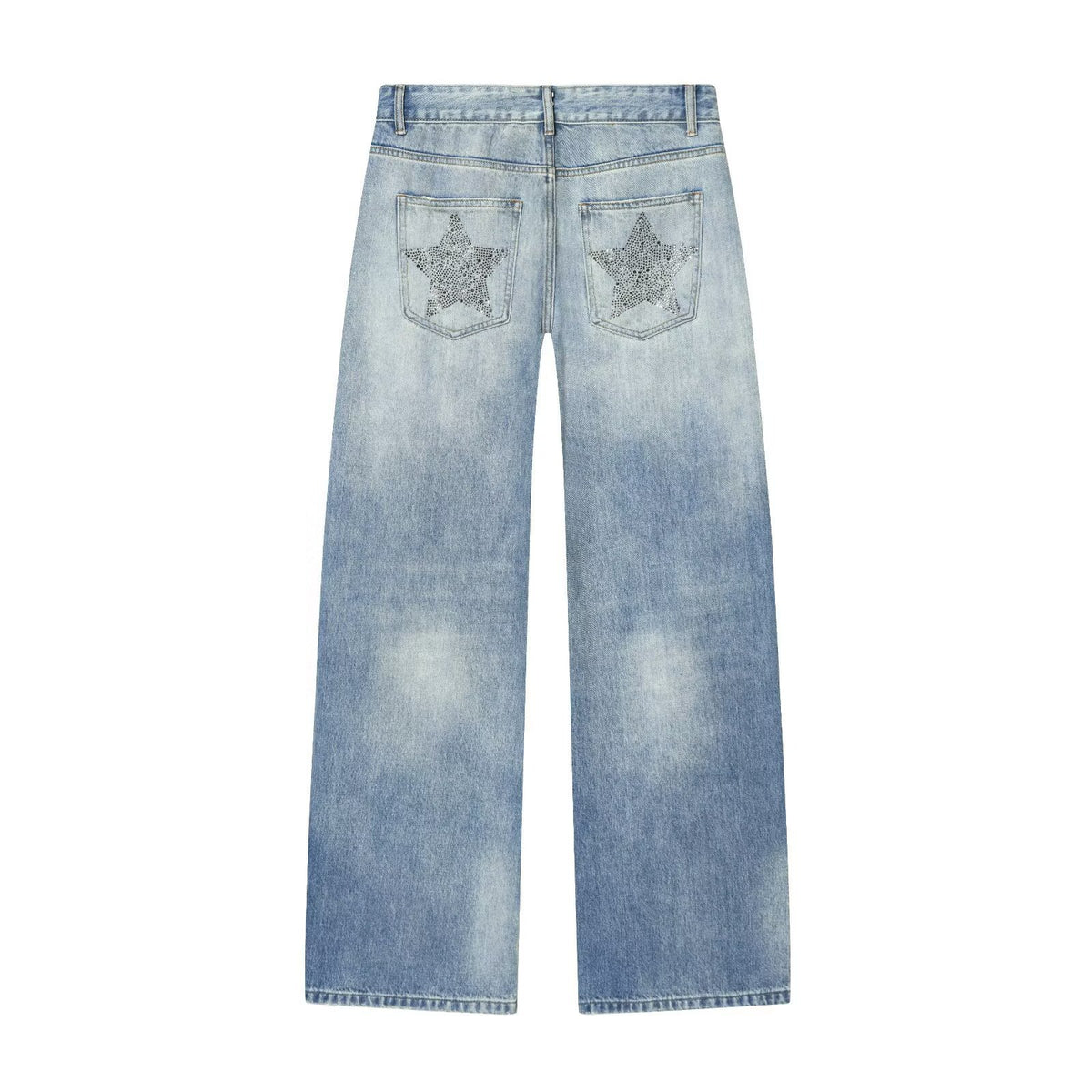 Low waist wide leg starry hot diamond jeans