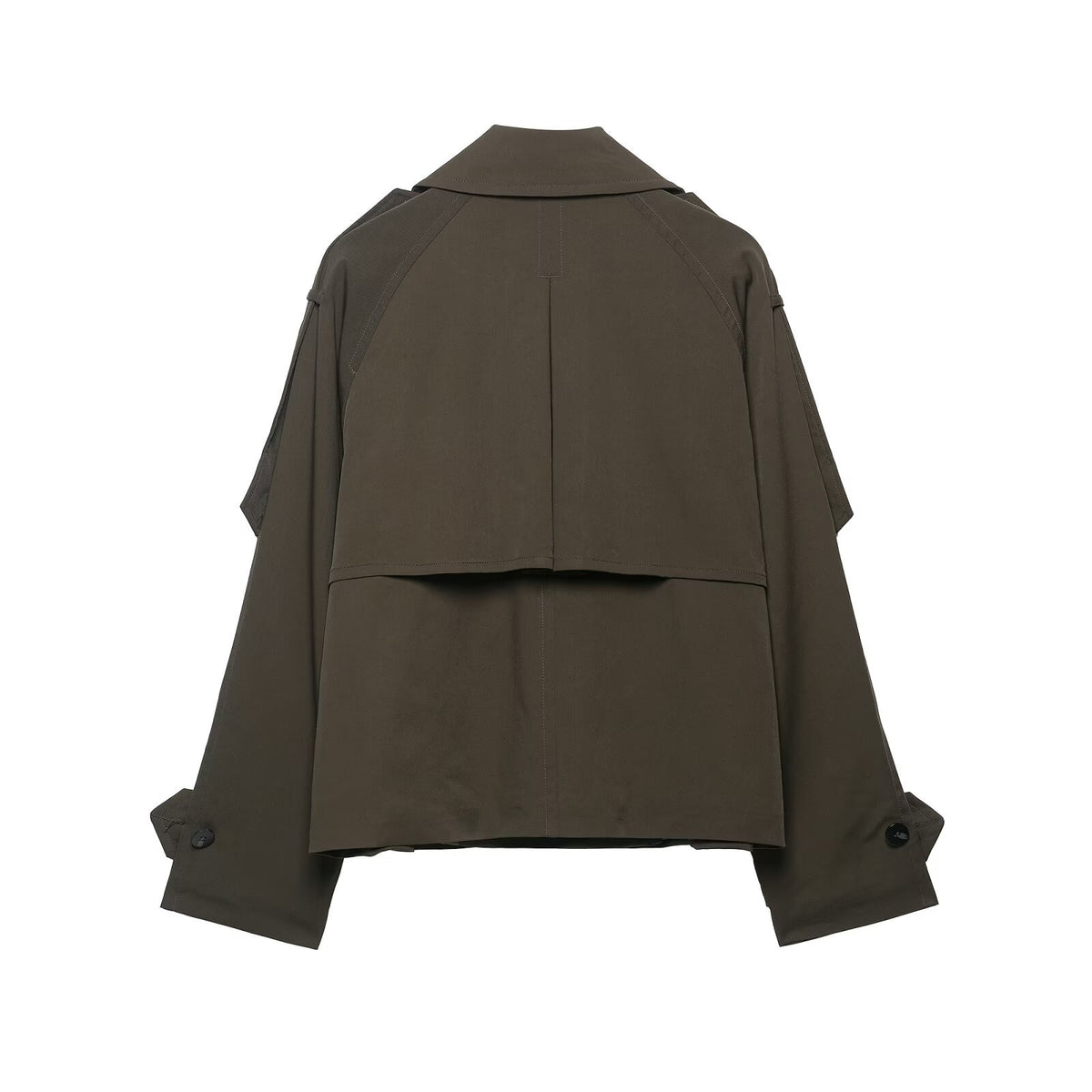 Double breasted belt windbreaker jacket for women