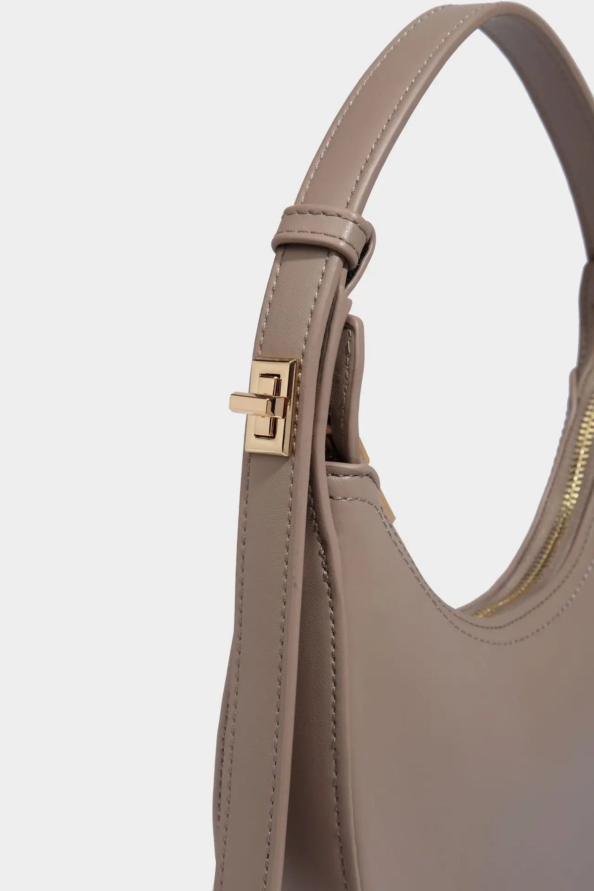Bolso pequeño de hombro para mujer de piel sintética suave, con forma de media luna