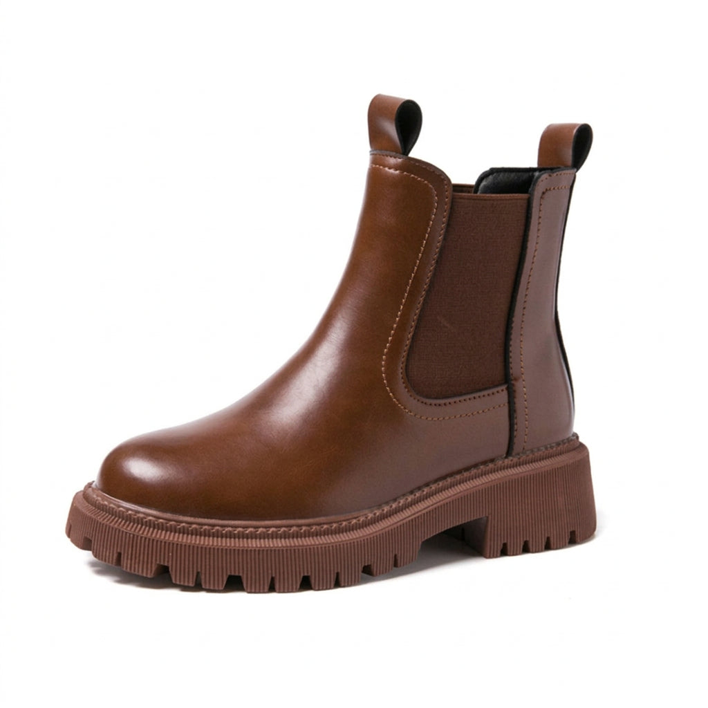 Botines Chelsea AIYUQI de piel auténtica para mujer, estilo retro para otoño e invierno