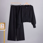 Conjunto de dos piezas con pantalón de tiro alto y pernera ancha