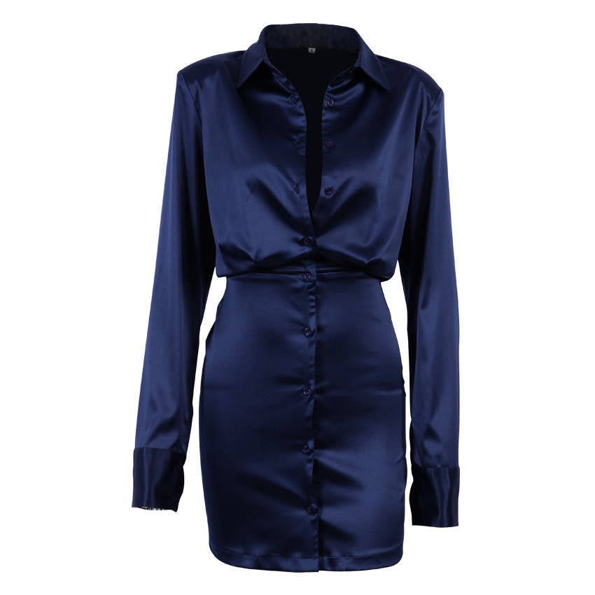 Vestido camisero de manga larga