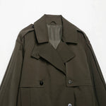 Double breasted belt windbreaker jacket for women