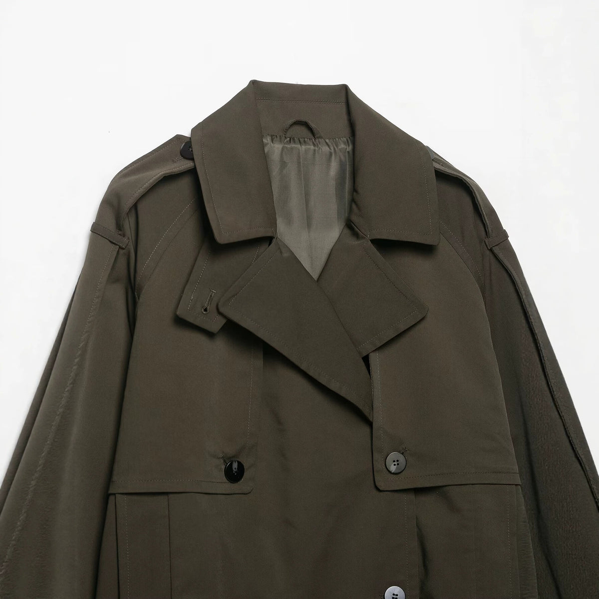 Double breasted belt windbreaker jacket for women