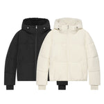 Loose zipper hooded cotton jacket for women
