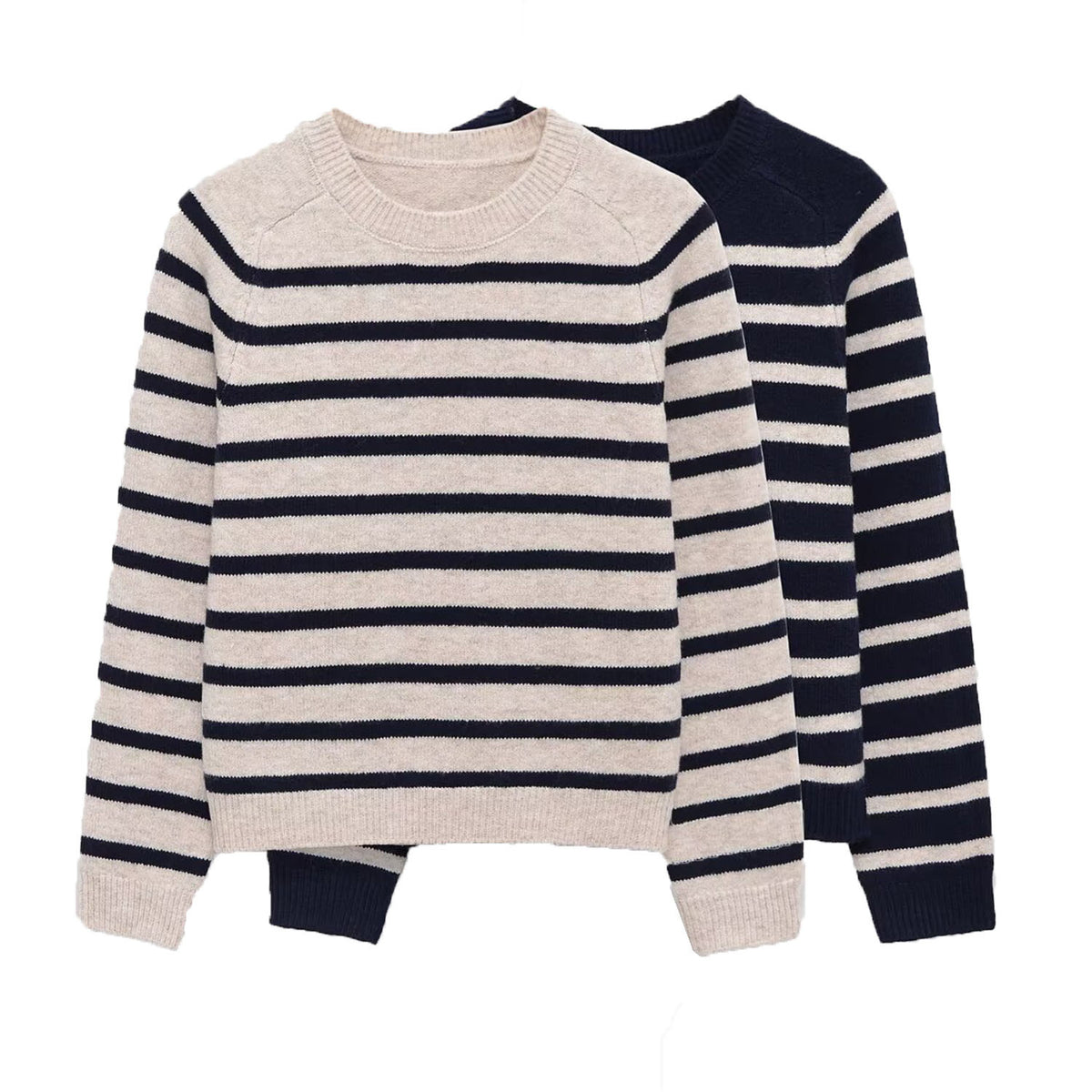 Casual women's striped knitted sweater
