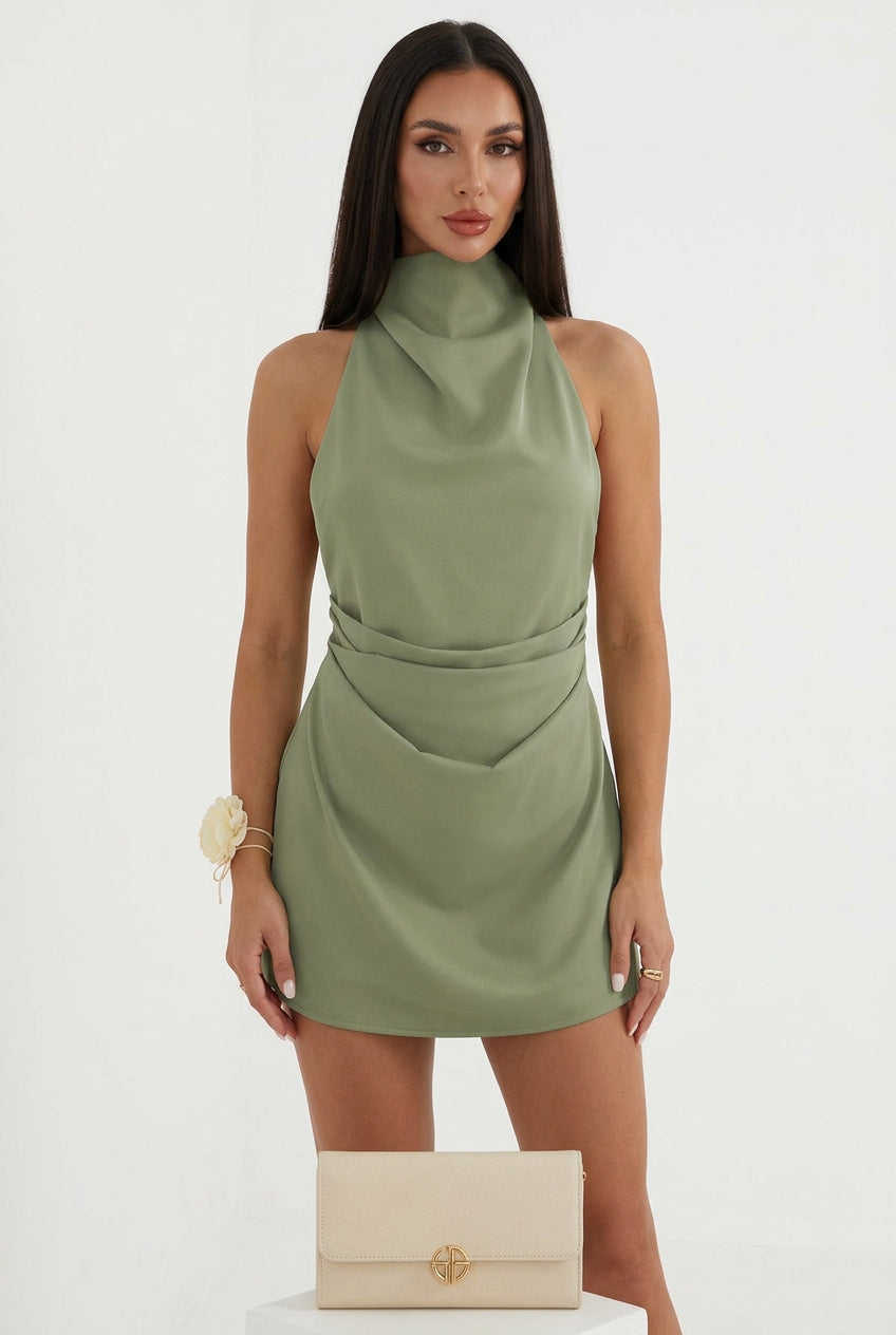 Vestido de cóctel minimalista con espalda descubierta para mujer