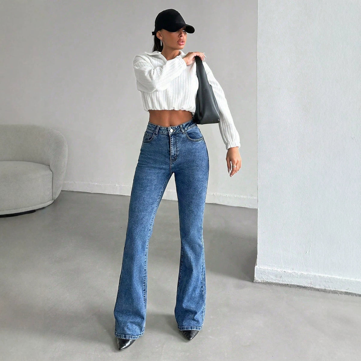 Women's Summer Elegant Flared Versatile Jeans, Slimming Fashion Long Pants
