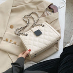 Bolso bandolera pequeño de piel sintética para mujer con cadena
