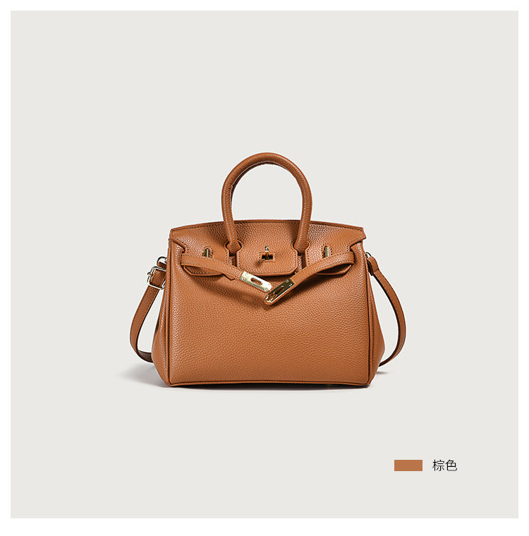Bolso de mano clásico de piel sintética para mujer con asa superior