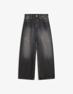 High-Waisted Straight-Leg Tapered Casual Multi-Color Ins Style Wide-Leg Floor-Length Jeans Pants