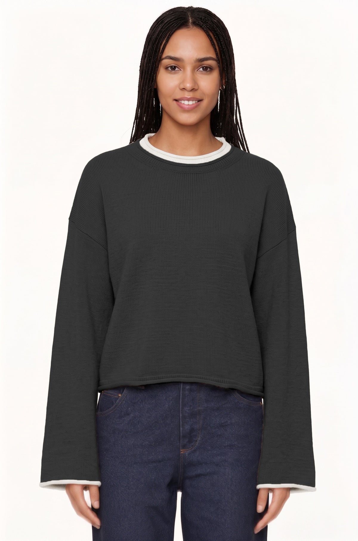 Women's loose round neck sweater