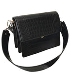 Bolso bandolera pequeño de piel sintética para mujer con efecto cocodrilo, estilo vintage