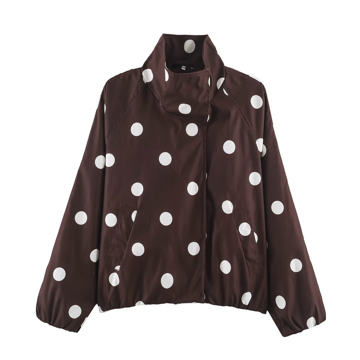 Street polka dot printed pilot jacket