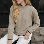 Half high neck sweater for women