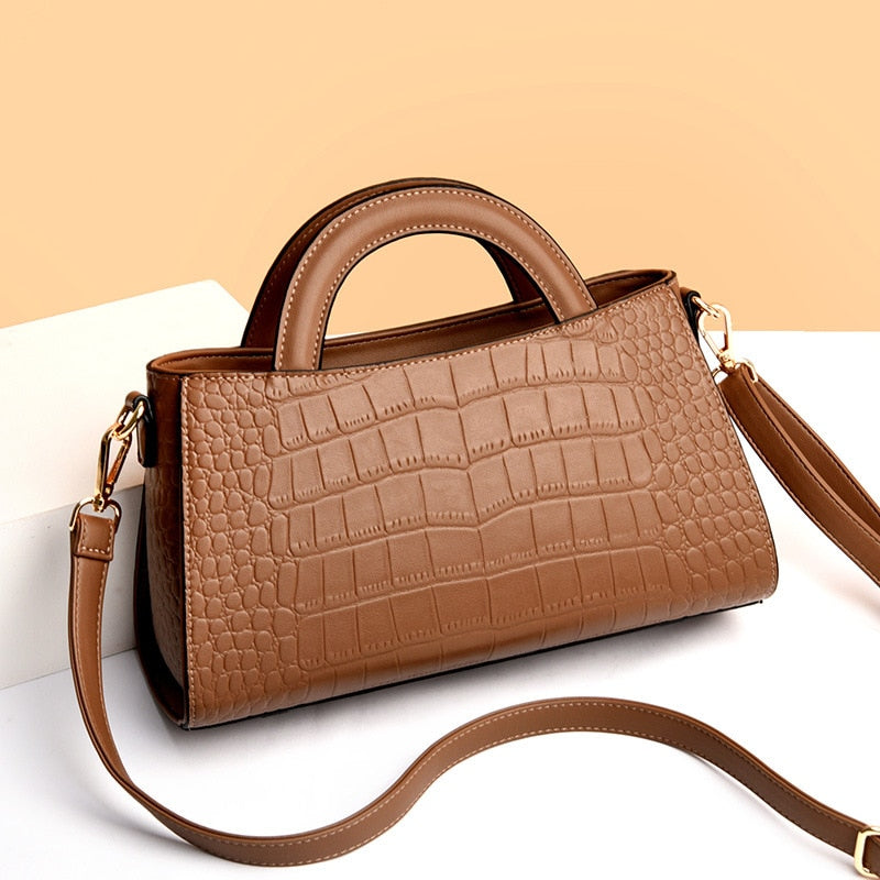 Bolso de hombro y bandolera para mujer de gran capacidad, con diseño en relieve