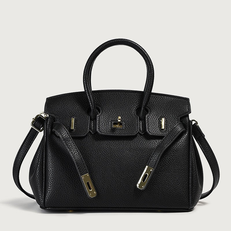 Bolso de mano clásico de piel sintética para mujer con asa superior