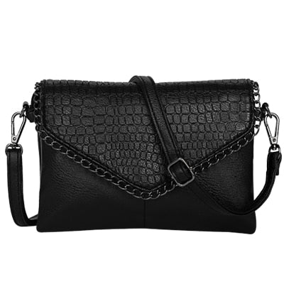 Bolso de fiesta tipo sobre para mujer con cadena y efecto cocodrilo