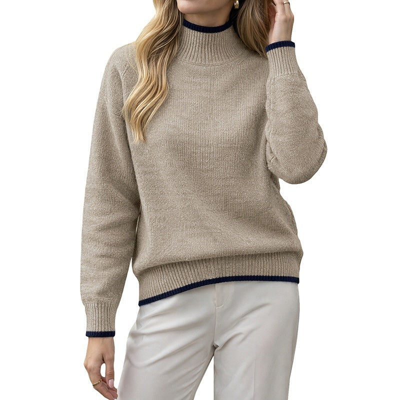 Half high neck sweater for women