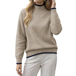 Half high neck sweater for women