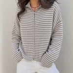 Contrasting striped sweater