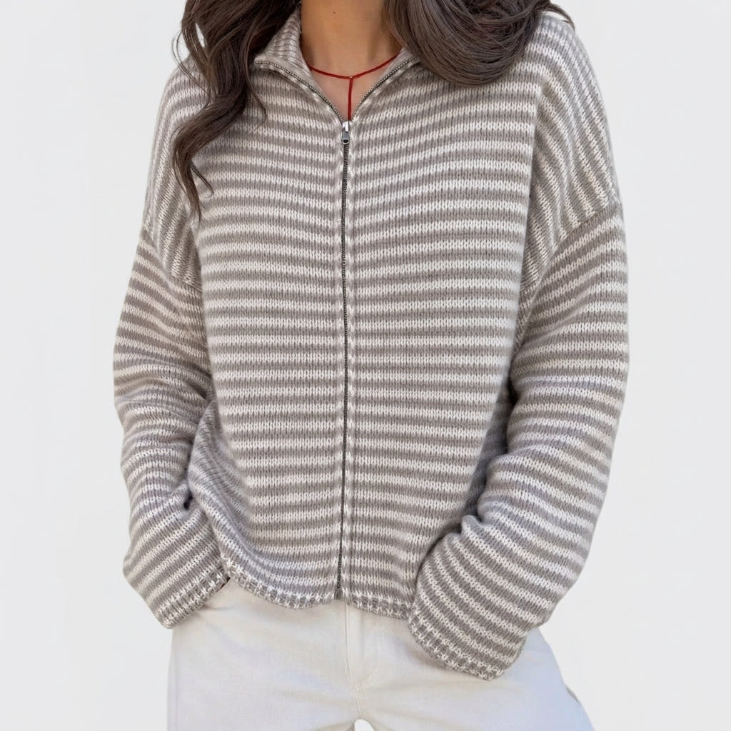 Contrasting striped sweater