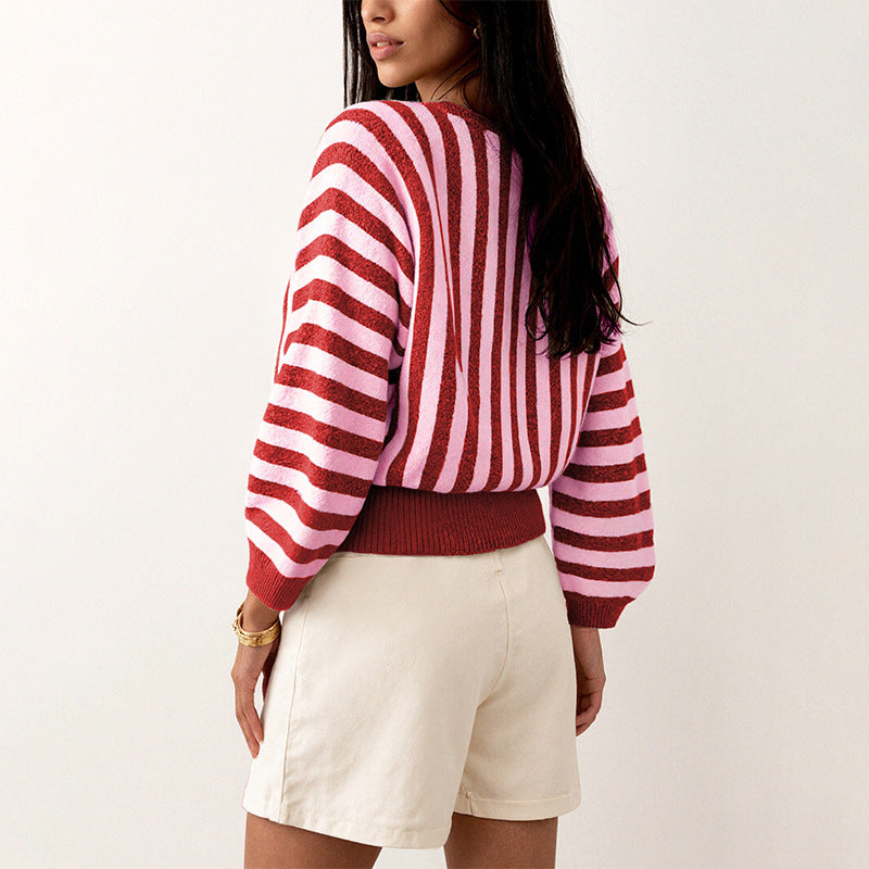 Striped long sleeved sweater