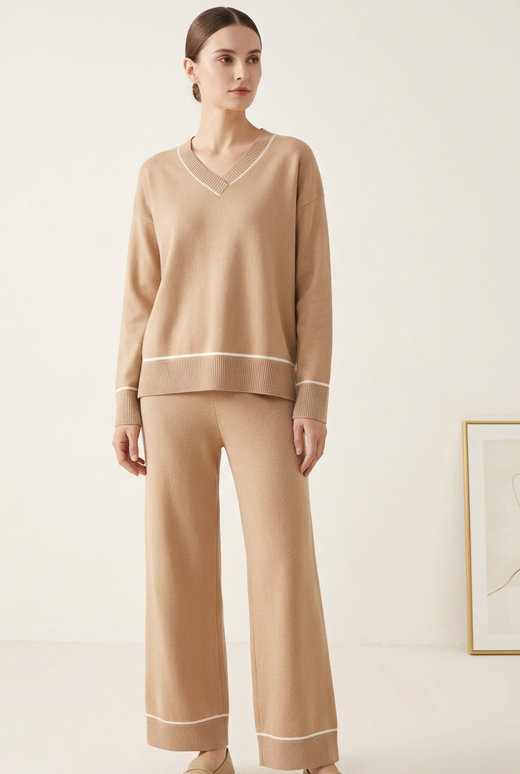 Conjunto de dos piezas con jersey holgado y pantalón.⠋  Conjunto