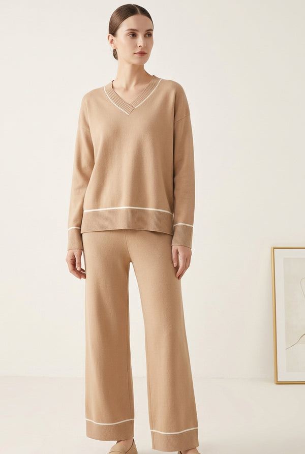 Conjunto de dos piezas con jersey holgado y pantalón.⠋  Conjunto