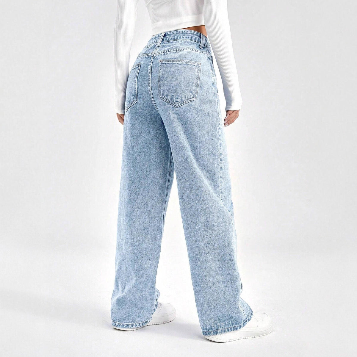 Russian Women's Denim Wide-Leg Pants Export Fashion Casual Style Women's Bottoms