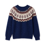 Round neck long sleeved sweater