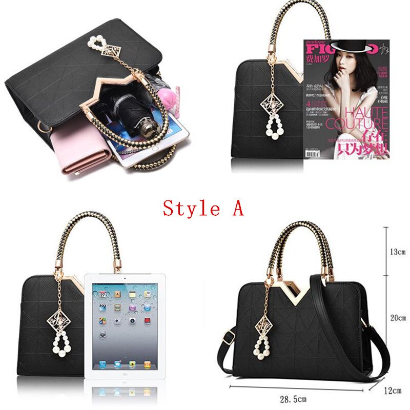 Bolso de mano y bandolera para mujer con bordado y asa superior