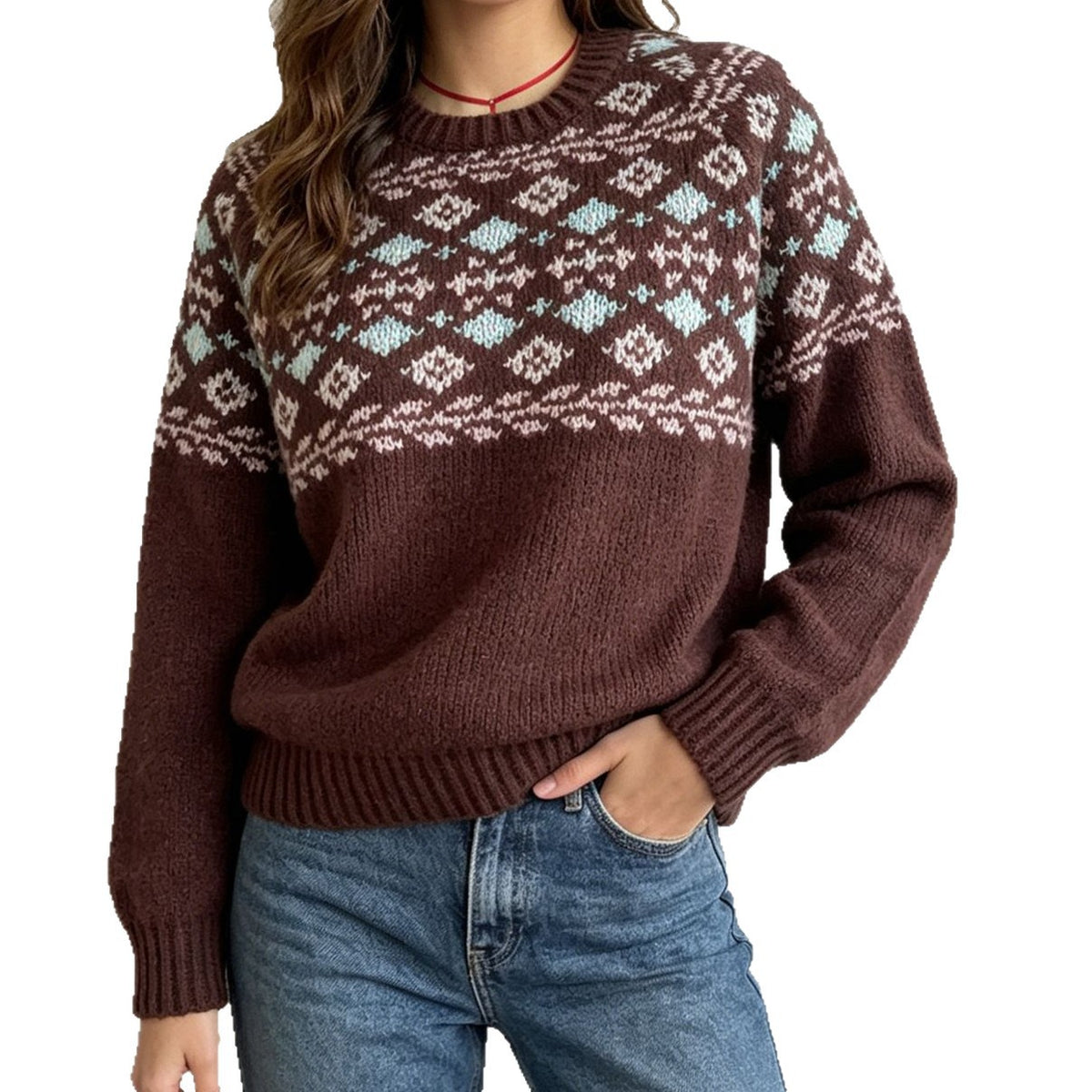 Loose fitting pullover sweater