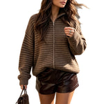 Contrasting striped sweater