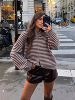 Contrasting striped sweater