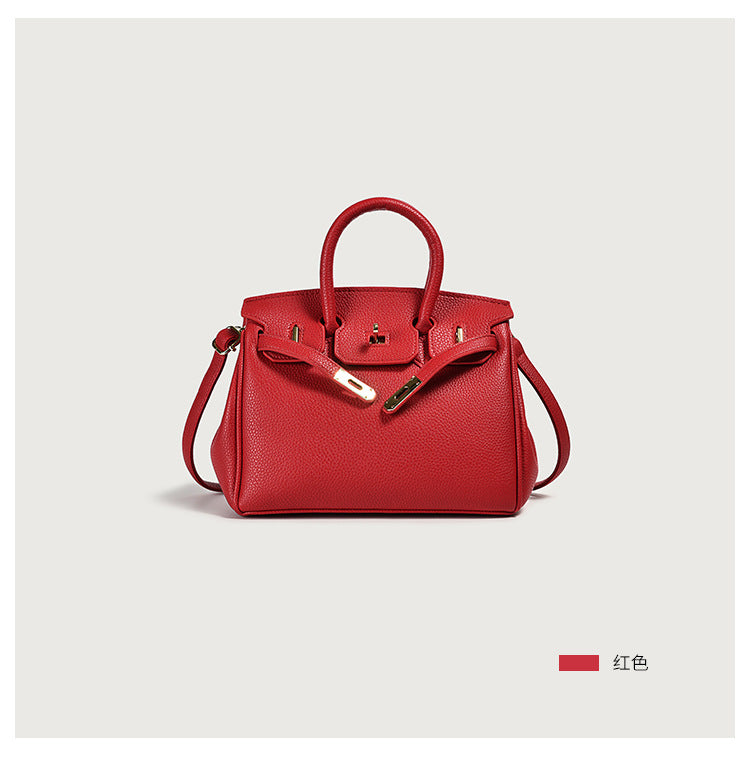 Bolso de mano clásico de piel sintética para mujer con asa superior