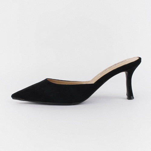 Zapatos destalonados para mujer con punta fina y tacón medio