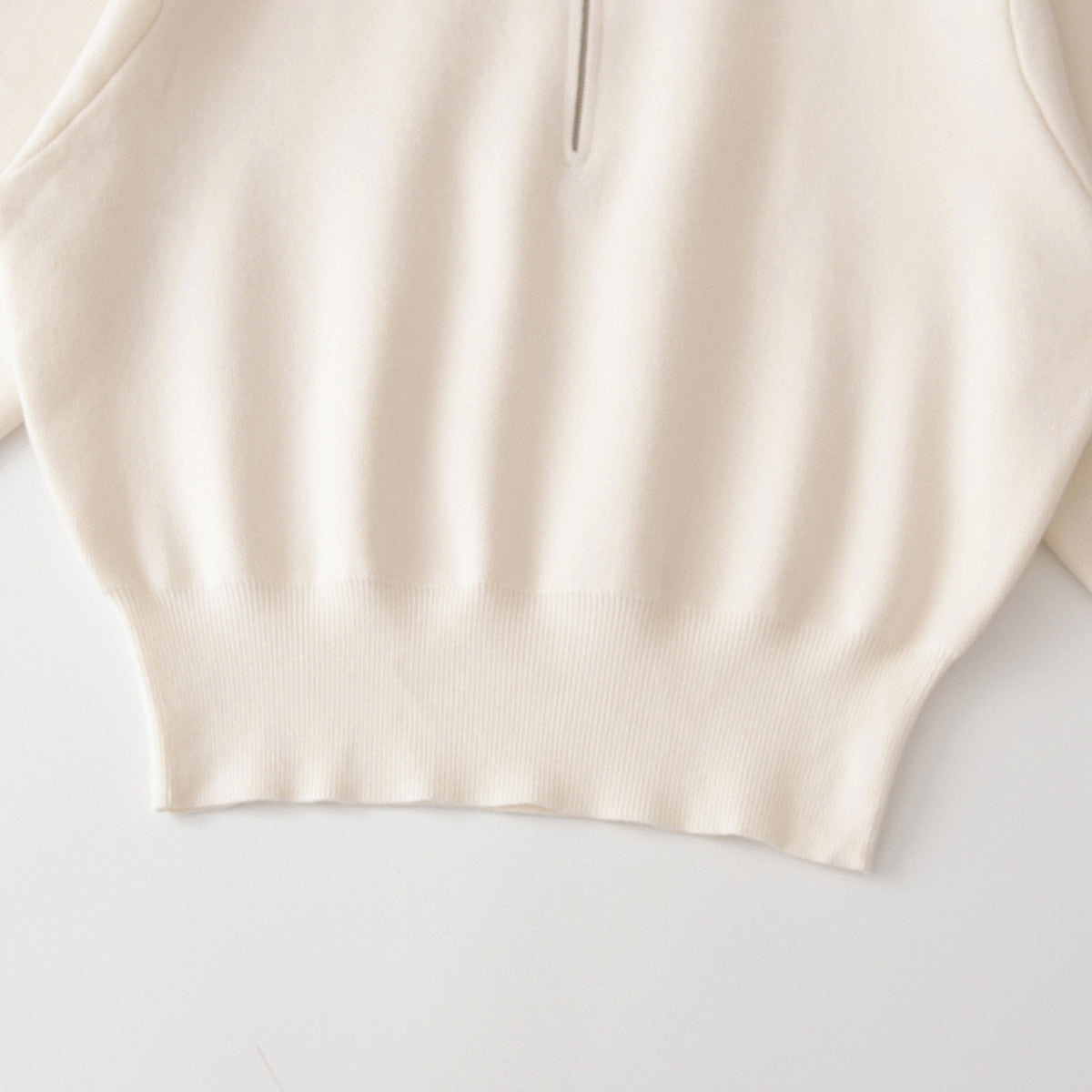 Stand up collar solid color zipper sweater