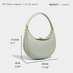 Bolso pequeño de hombro para mujer en piel suave, con forma de media luna