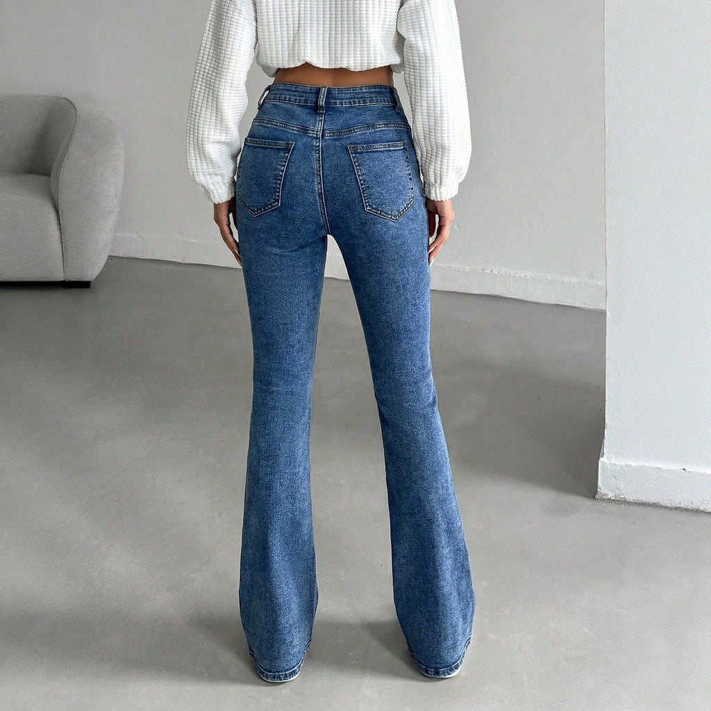 Women's Summer Elegant Flared Versatile Jeans, Slimming Fashion Long Pants